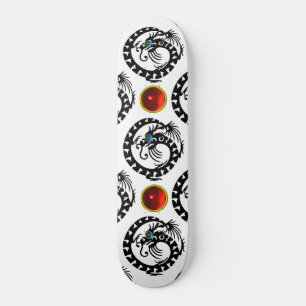 BLACK SNAKE DRAGON, Red Ruby Gemstenen Skateboard
