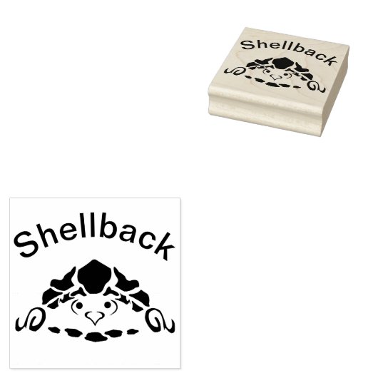 Black Snapping Turtle Stamp Stlye Rubberstempel (Gestempeld)