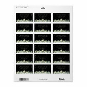 Black Snowberry+Eucalyptus Étiquette de adresse (Feuille entière)