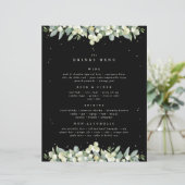 Black Snowberry + Eucalyptus Mariage Boissons Menu (Debout devant)