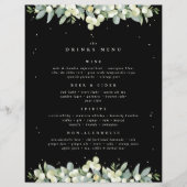 Black Snowberry + Eucalyptus Mariage Boissons Menu (Devant)