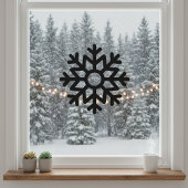 Black Snowflake Window Cling Raamsticker