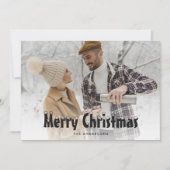 Black Snowy Photo Joyeuses Cartes de Noël (Devant)