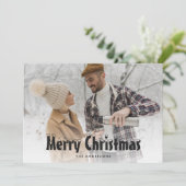 Black Snowy Photo Joyeuses Cartes de Noël (Debout devant)