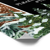 Black Snowy Wood & Forest Pine Weddenschap Poster (Hoek)