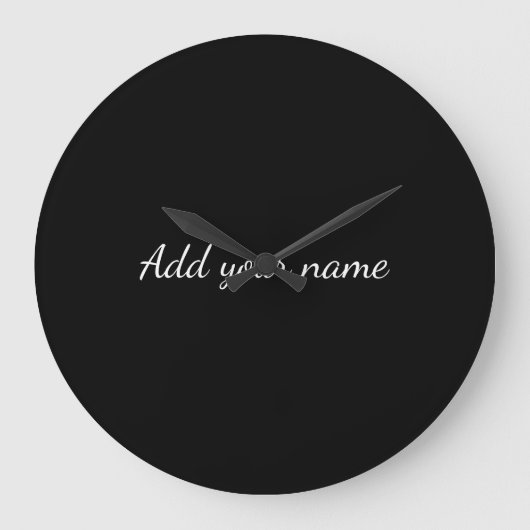 Black solid add name text message here throw pillo grote klok (Voorkant)