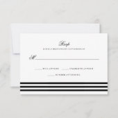 Black Sophisticated Stripes Mariage RSVP (Devant)
