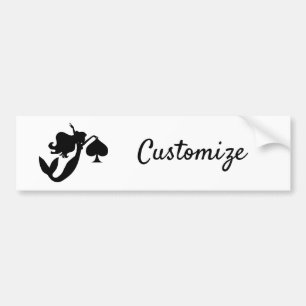 Black Spade Mermaid Silhouette Thunder_Cove Bumpersticker
