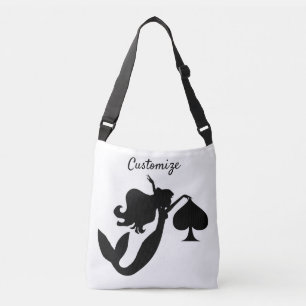 Black Spade Mermaid Silhouette Thunder_Cove Crossbody Tas