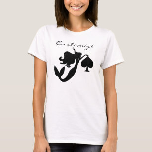 Black Spade Mermaid Silhouette Thunder_Cove  T-shirt