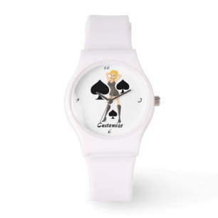 Black Spades Blonde Queen Thunder_Cove Horloge