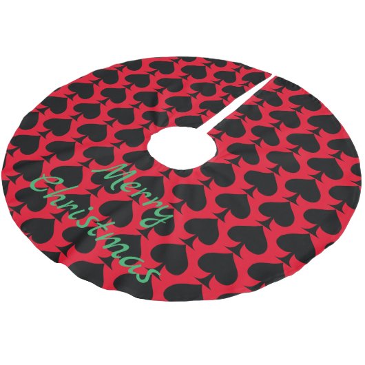 Black Spades Pattern Thunder_Cove Kerstboom Rok (Gekanteld)