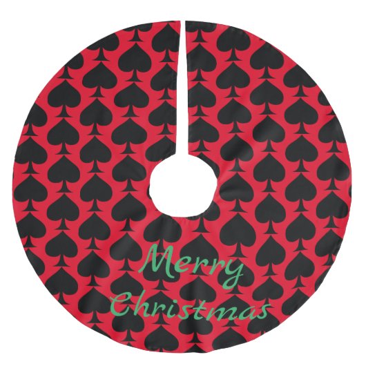 Black Spades Pattern Thunder_Cove Kerstboom Rok (Voorkant)