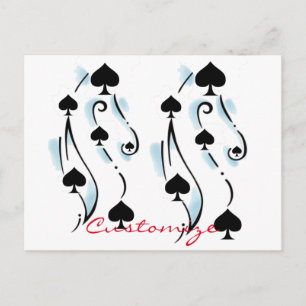 Black Spades Tattoo Style Thunder_Cove Briefkaart