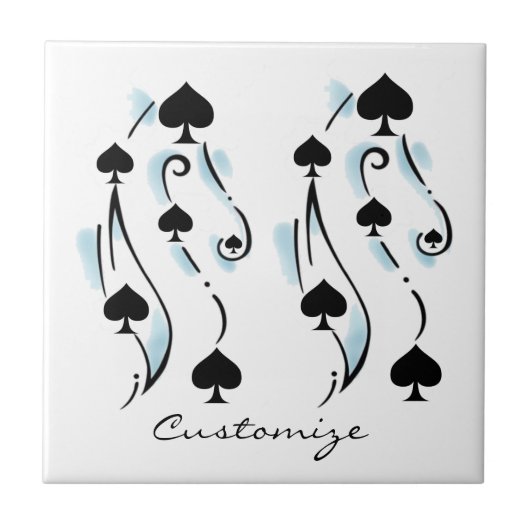 Black Spades Tattoo Style Thunder_Cove Tegeltje (Voorkant)