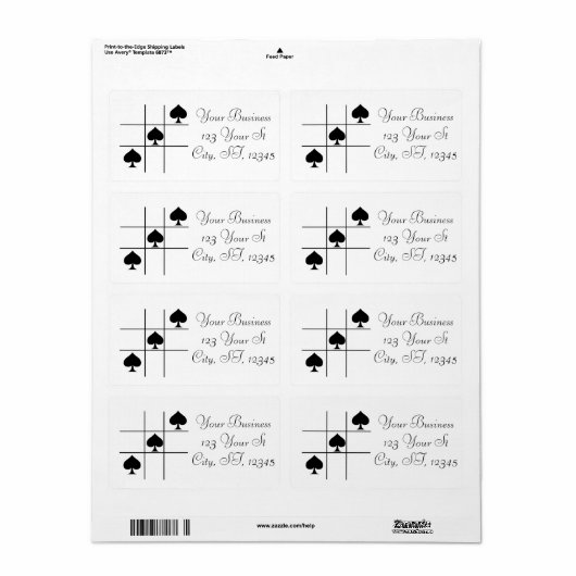 Black Spades Tic Tac Toe Thunder_Cove Etiket (Full Sheet)
