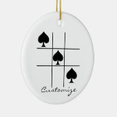 Black Spades Tic Tac Toe Thunder_Cove Keramisch Ornament (Rechts)