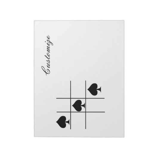 Black Spades Tic Tac Toe Thunder_Cove Notitieblok (Gedraaid)