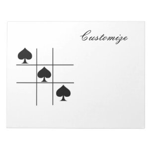 Black Spades Tic Tac Toe Thunder_Cove Notitieblok