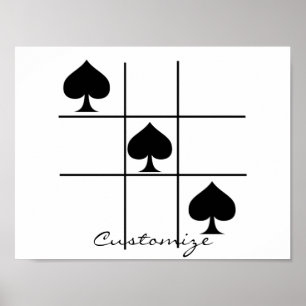 Black Spades Tic Tac Toe Thunder_Cove Poster