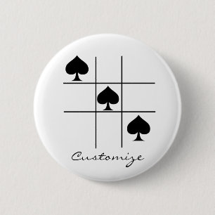 Black Spades Tic Tac Toe Thunder_Cove Ronde Button 5,7 Cm