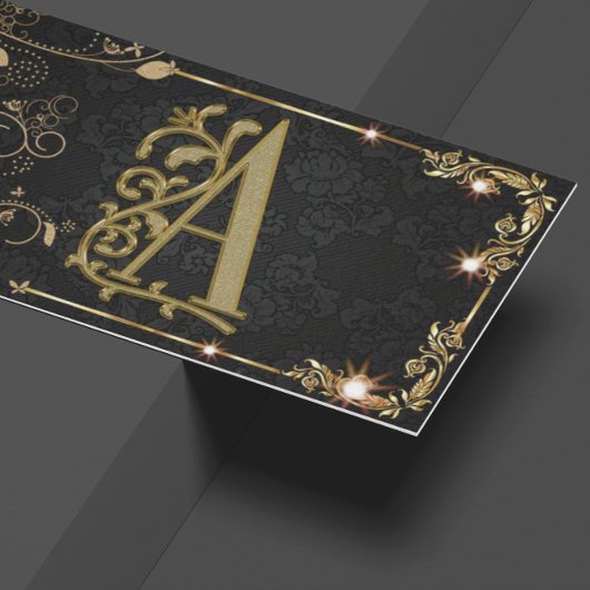 Black Sparkle monogram Visitekaartje