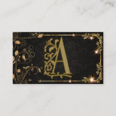 Black Sparkle monogram Visitekaartje (Voorkant)