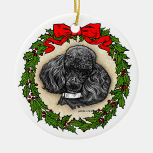 Black Speelgoed Poodle Art van Glenda S. Harlan Keramisch Ornament