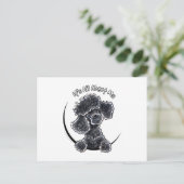 Black Speelgoed Poodle IAAM Briefkaart (Staand voorkant)