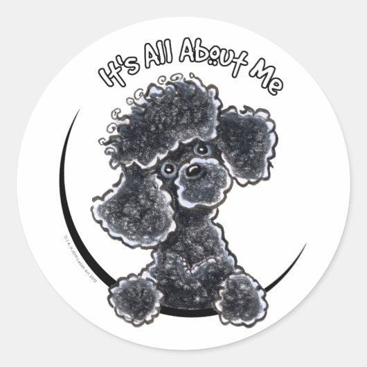 Black Speelgoed Poodle IAAM Ronde Sticker (Voorkant)