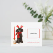 Black Speelgoed Poodle Merry kerst Feestdagenkaart (Staand voorkant)