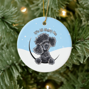 Black Speelgoed Poodle over me kerstmis Keramisch Ornament