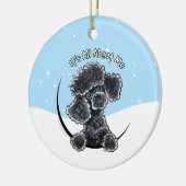 Black Speelgoed Poodle over me kerstmis Keramisch Ornament (Links)