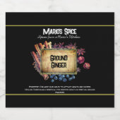 Black Spice Herb Food Aangepaste Sjabloon Likeurfles Etiket (Enkel label)