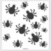 Black Spider Decorations voor Halloween Sticker (Vel)