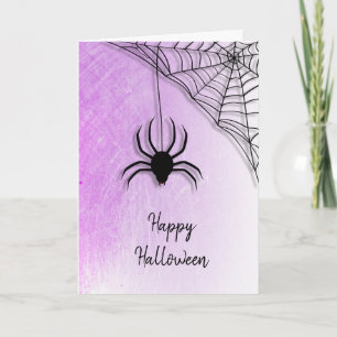 Black Spider en Web Happy Halloween Kaart