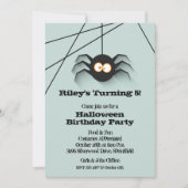 Black Spider Halloween Invitations de fête d'anniv (Devant)