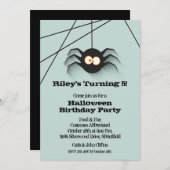 Black Spider Halloween Invitations de fête d'anniv (Devant / Derrière)