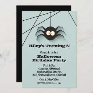 Black Spider Halloween Invitations de fête d'anniv