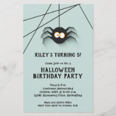 Black Spider Kinder Halloween Birthday-uitnodiging (Voorkant)