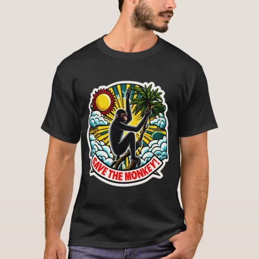 BLACK SPIDER MONKEY-RED ME T-SHIRT (Voorkant)