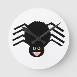 Black Spider Wall Clock Ronde Klok