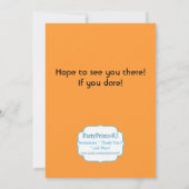 Black Spider Web Oranje Hallowen Party Invite Kaart (Achterkant)