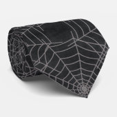 Black Spider Webs Halloween Grunge Stropdas (Opgerold)