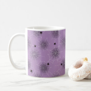 Black Spider White Web violet Halloween Mug