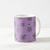 Black Spider White Web violet Halloween Mug (Devant droit)