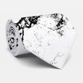 Black Splashed White Stropdas (Opgerold)