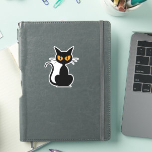 Black Spooky Halloween Cat Sticker