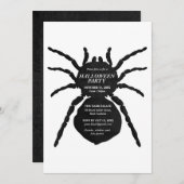 Black Spooky Spider Kind Halloween Kaart (Voorkant / Achterkant)