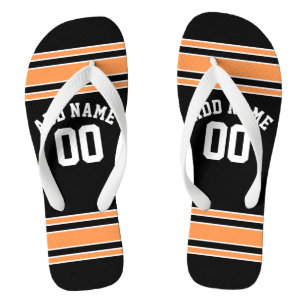 Black Sports Jersey Custom Name Number Teenslippers